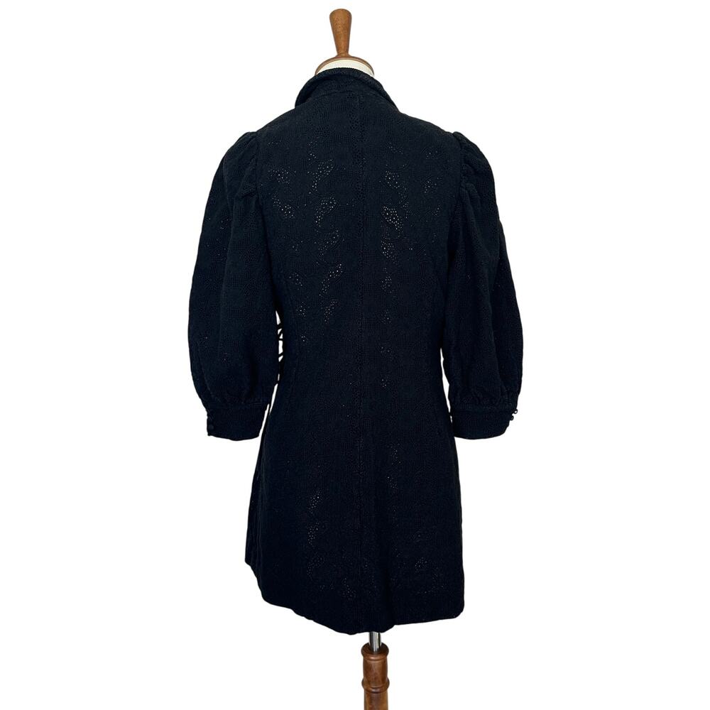 Hofmann Copenhagen Black Mini Wrap Dress SMALL Designer Lace Party Cottage $480 - Picture 7 of 13